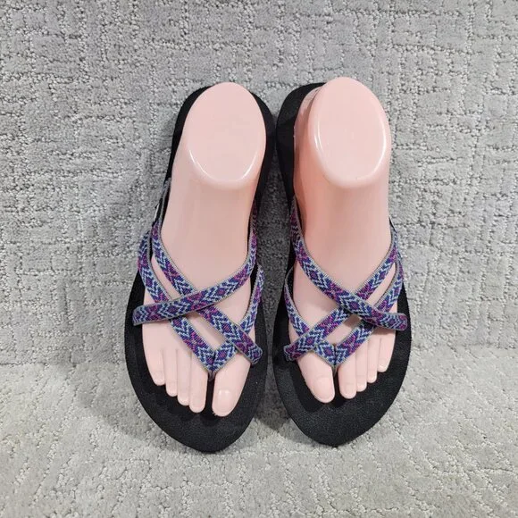 Teva Olowahu Women's Size US 9 Purple Black Slip On Flip-Flop Sandals 6840 - Picture 2 of 12